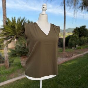 Maurices Olive Green V-Neck Blouse